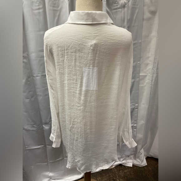 HELSA Gauze/Linen Button Down Shirt - Picture 2 of 3